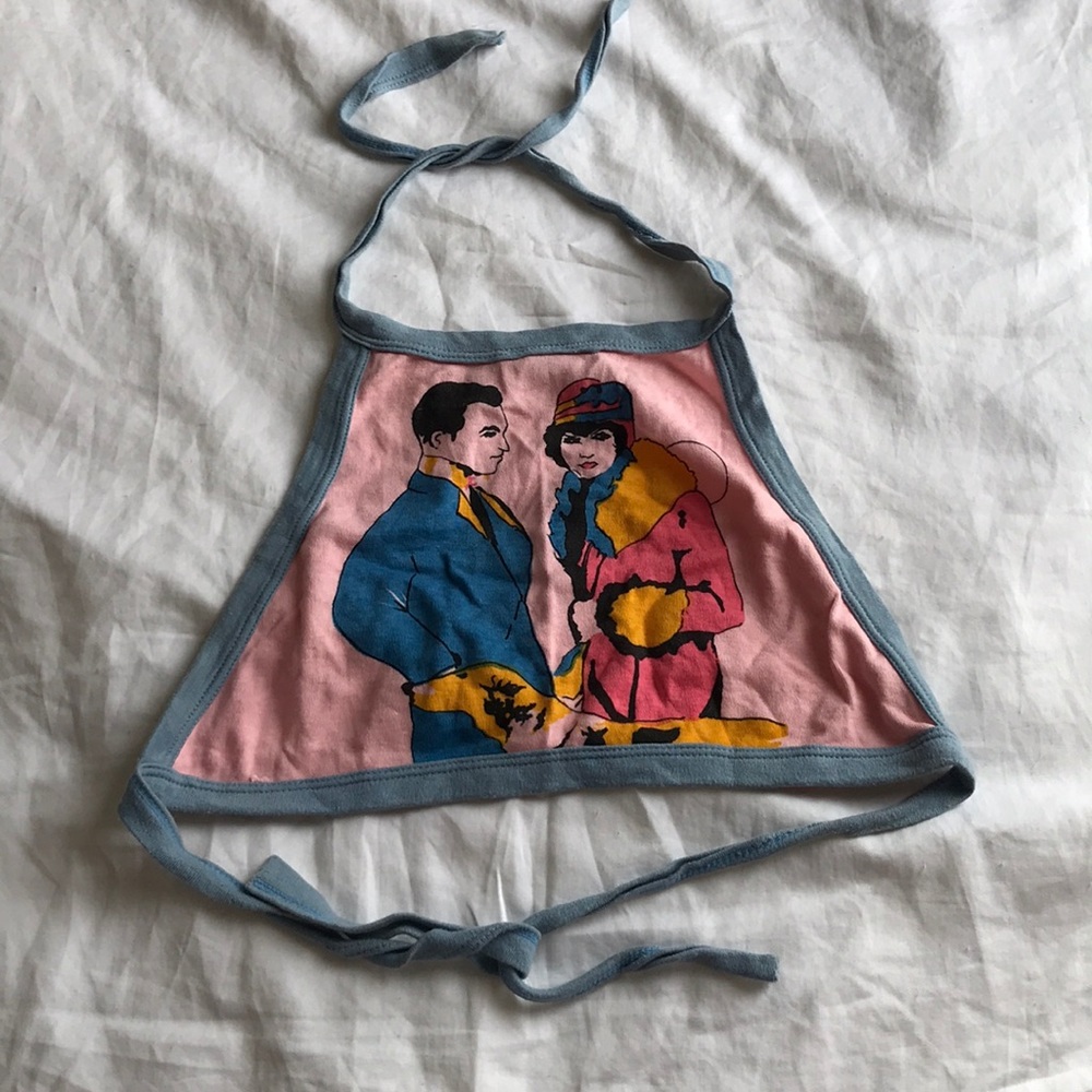 Vintage retro 20s graphic halter top